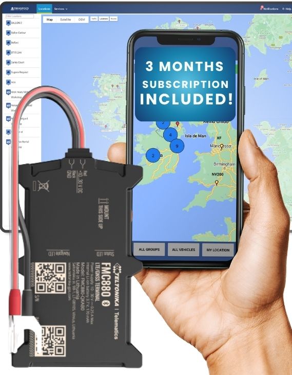 FMC880 gps tracker from transpoco with transpoco software and 3 months subscription inluded.